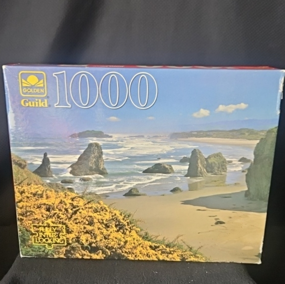 Vintage Golden Guild 1000 Piece Puzzle Bandon Beach Oregon Factory Sealed